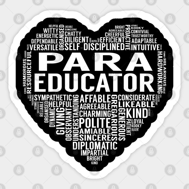 Para Educator Heart Sticker by LotusTee
